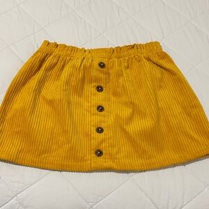 Isacc Mizrahi S 5/6 Yellow Corduroy Button-Up Skirt Aline style nwt cotton